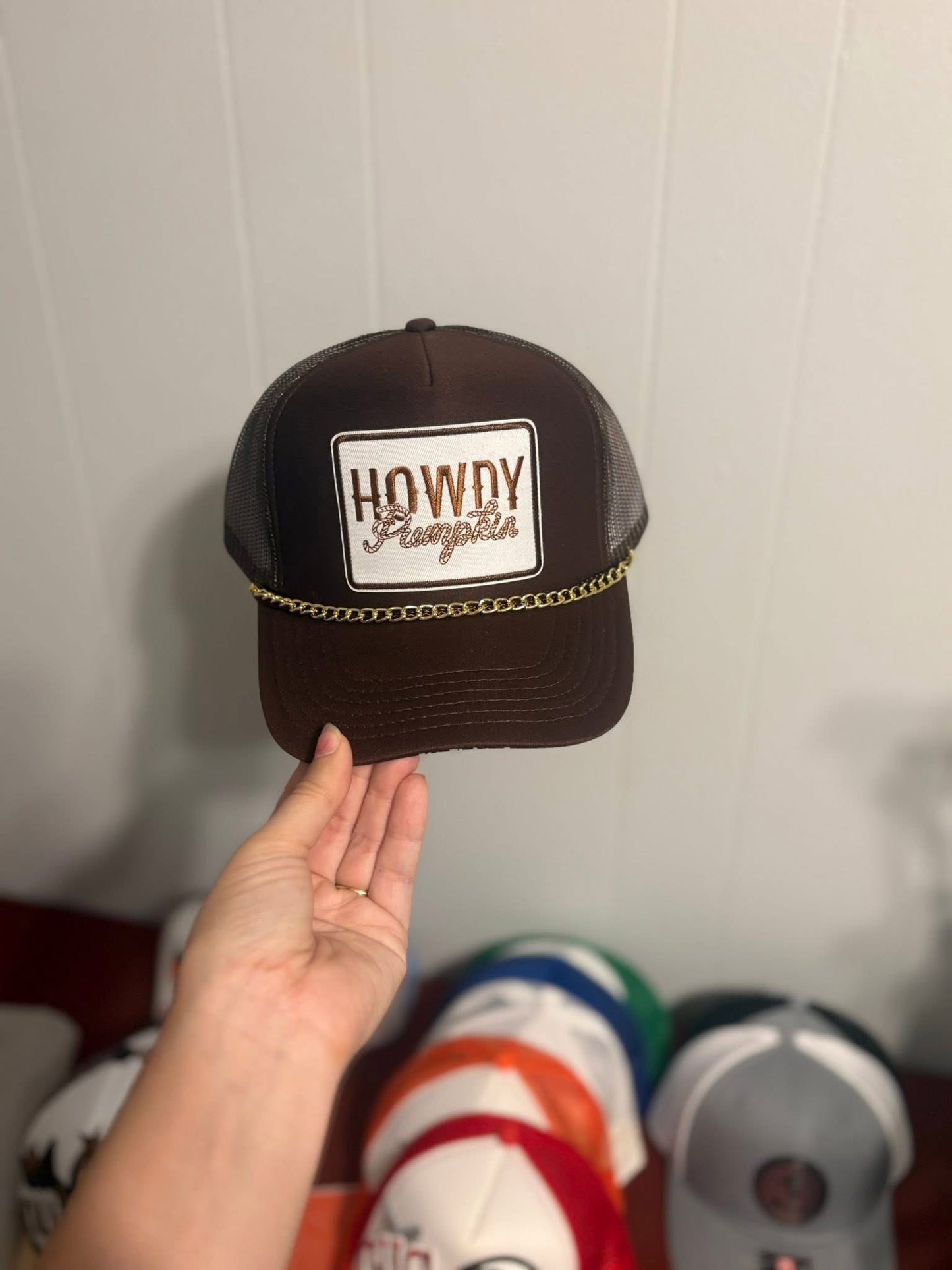 Howdy pumpkin with Gold chain