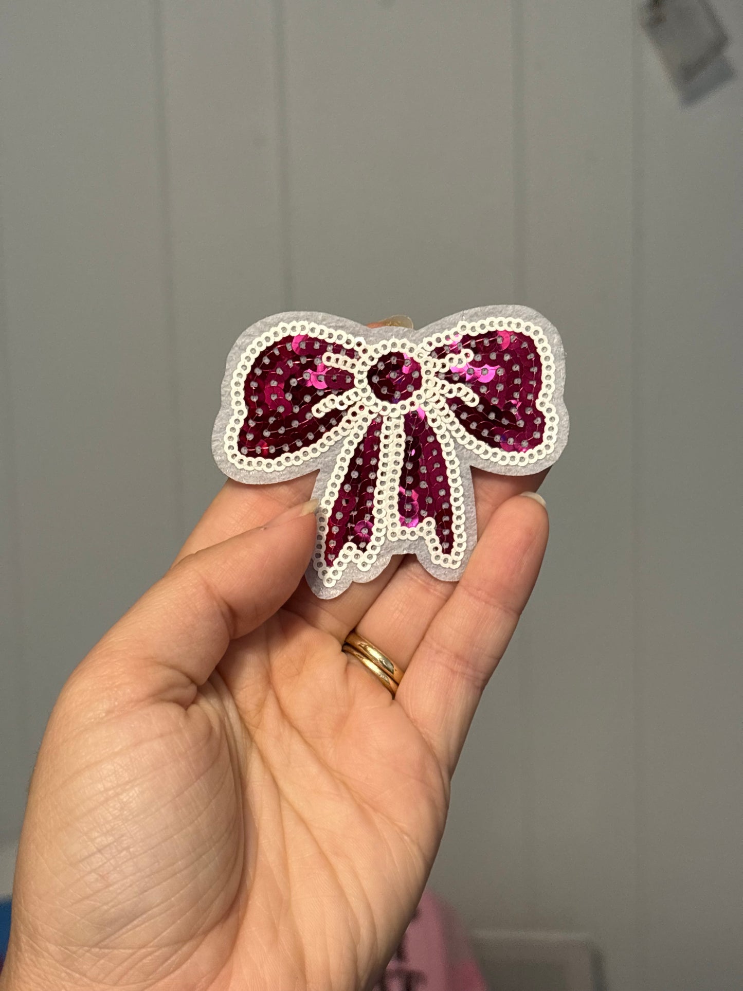 Large Glitter Bow Patch