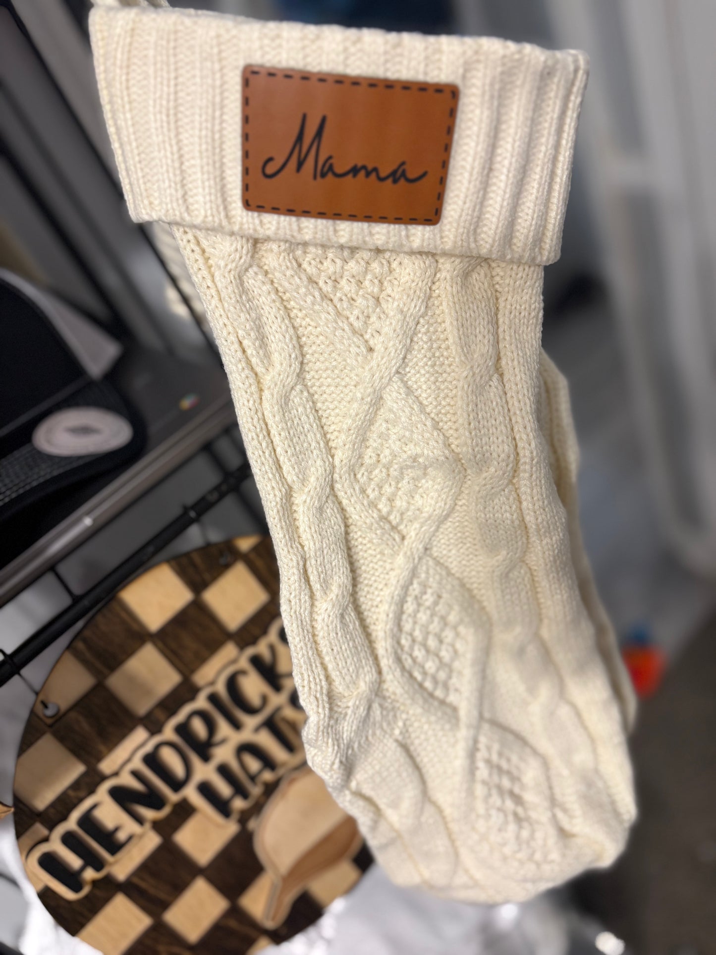 Stockings with leather patches