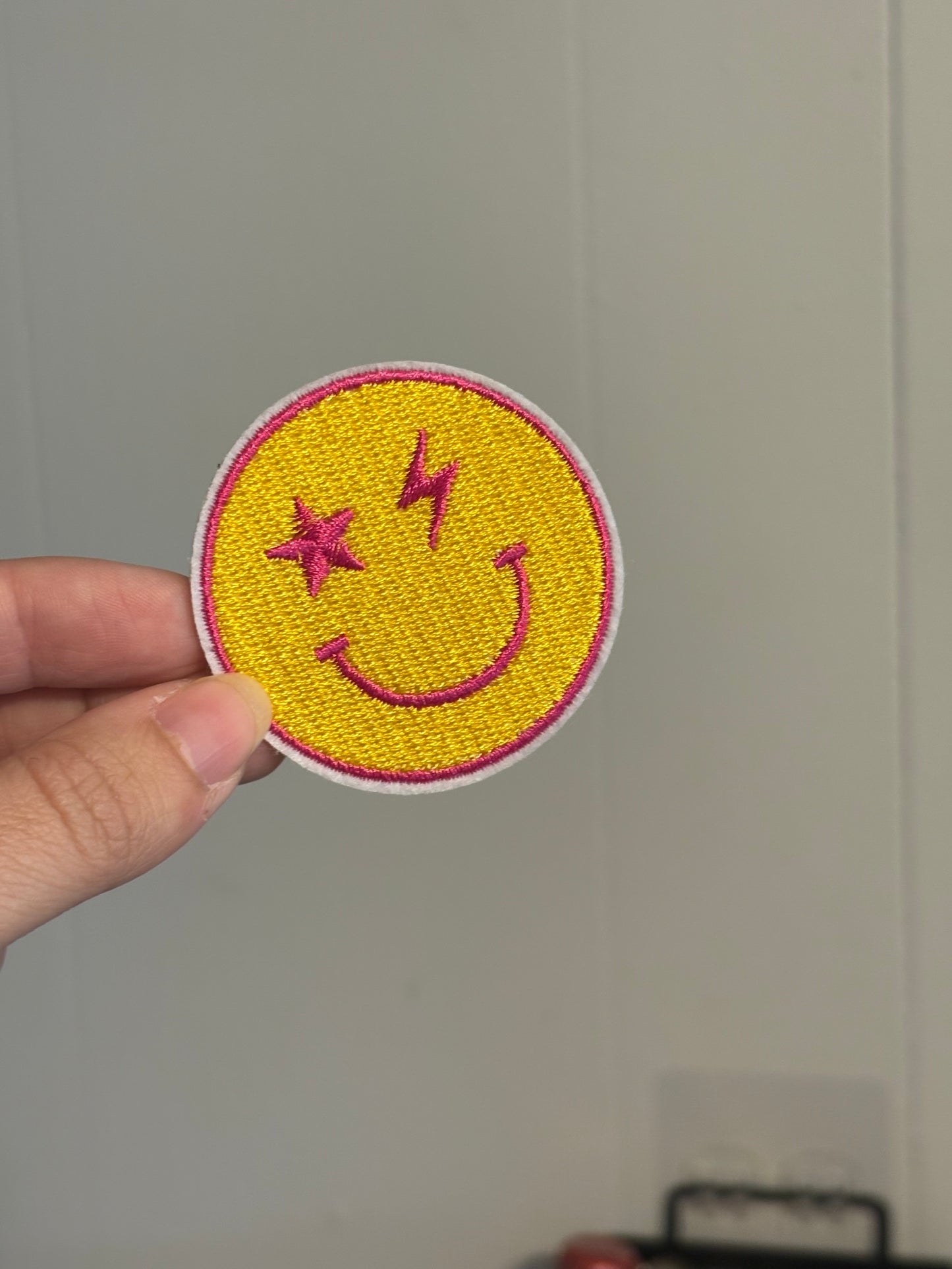 Bolt Smiley Face Patch