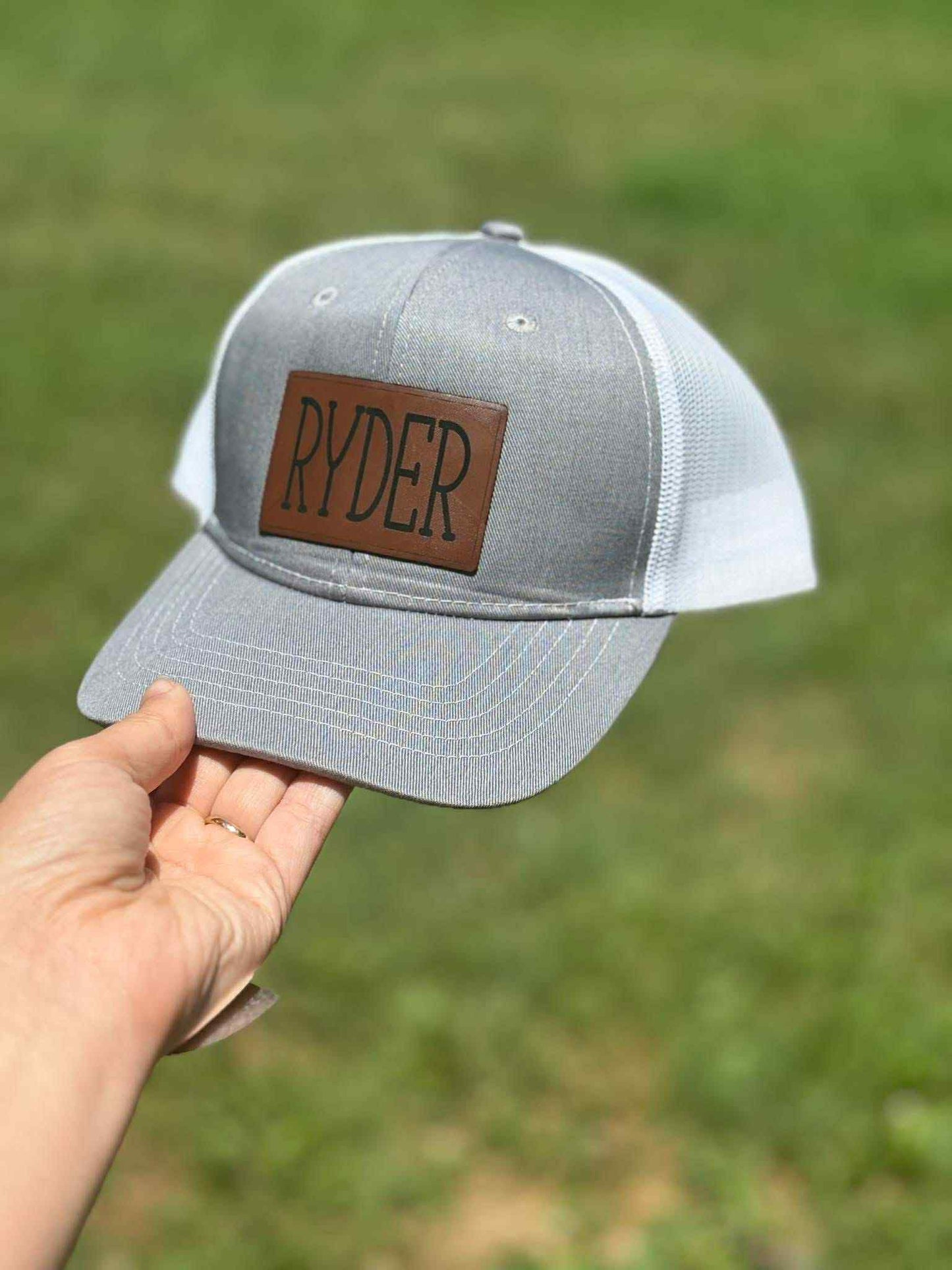 Youth Leather Patch Hats