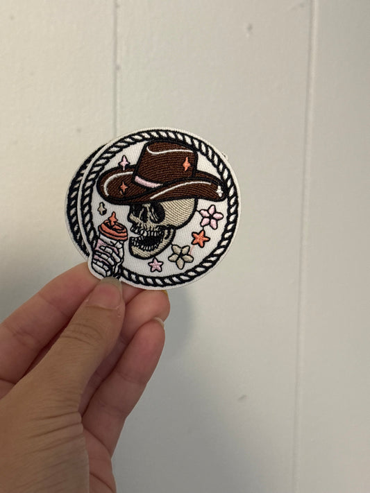 Coffee Skull Western Patch