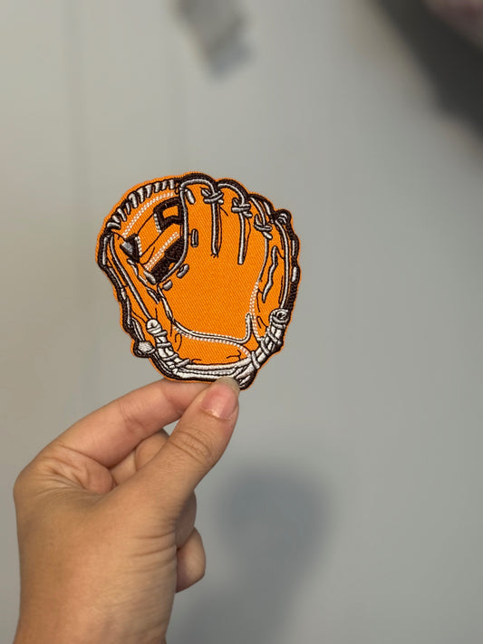 Orange Baseball Glove Patch