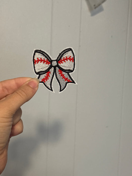 Small Baseball Bow Patch