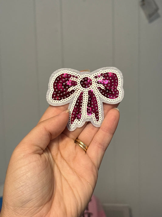 Large Glitter Bow Patch