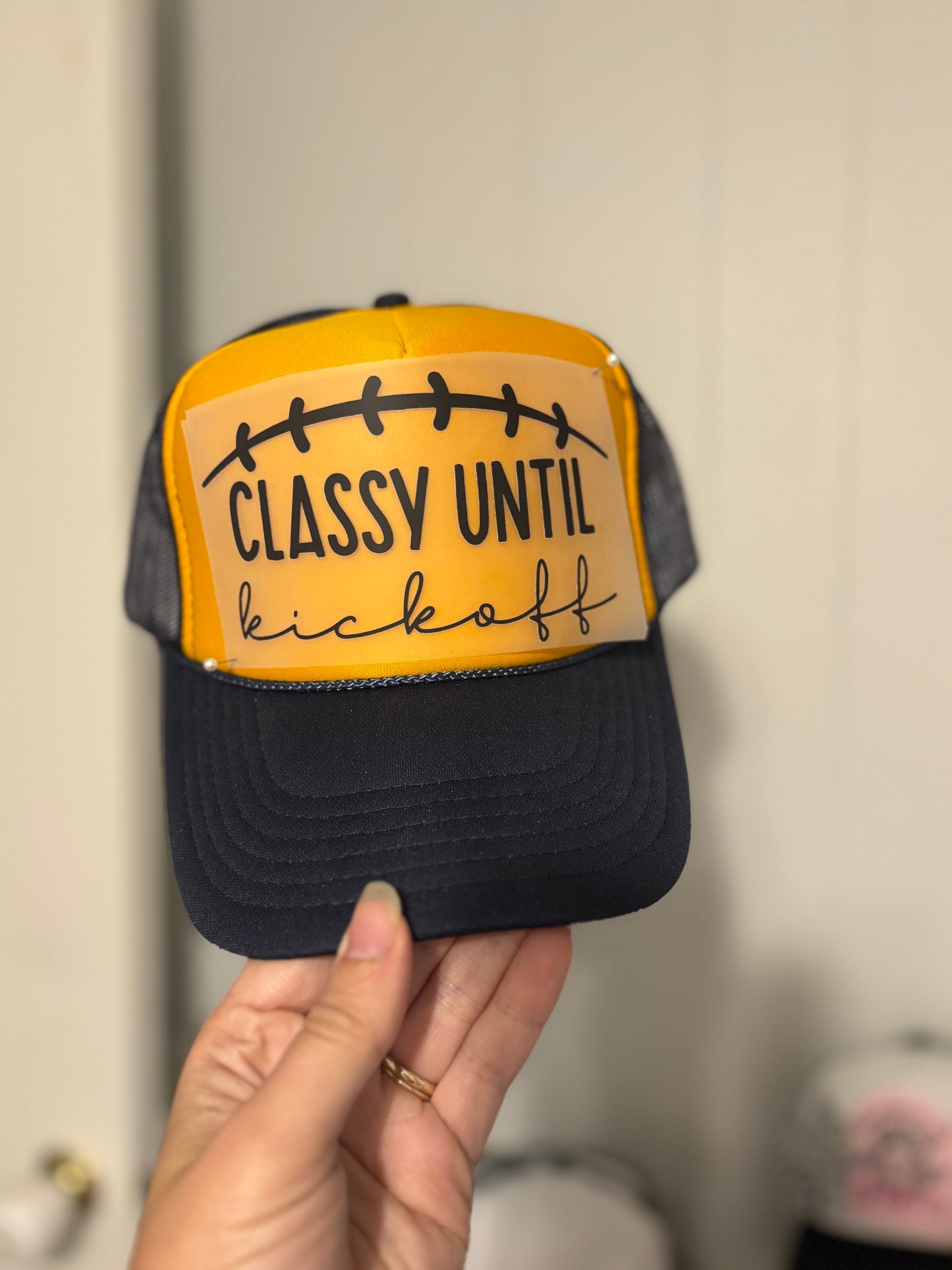 Classy until game day print + hat