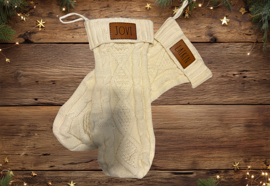 Stockings with leather patches