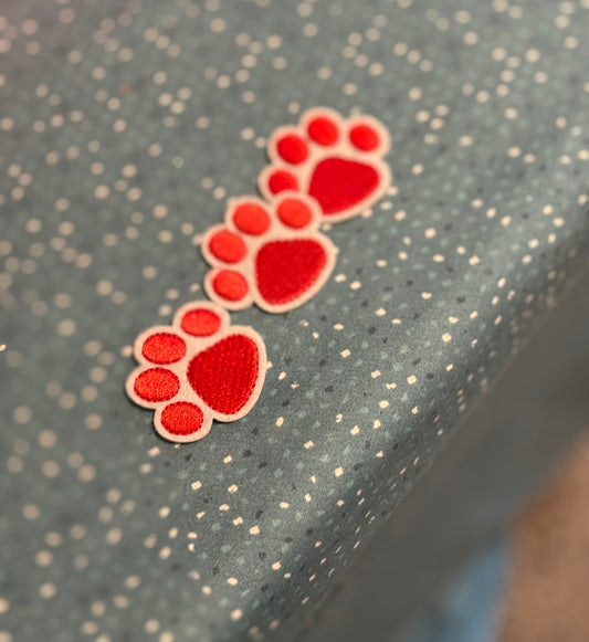 Mini Red/White Pawprints Patch