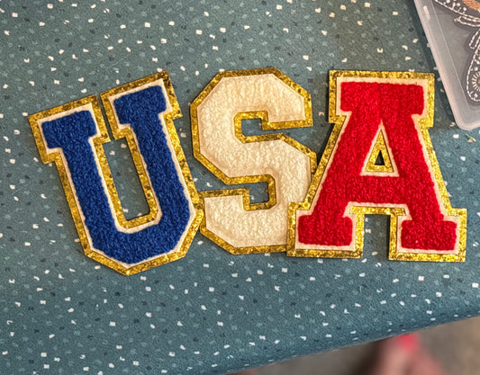 USA Chenille Set of Patches