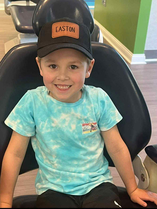 Youth Leather Patch Hats